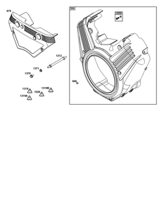 Blower Housing Group Diagram and Parts List for 542477-0007-J1 400000 - 699999 Briggs and Stratton Engine